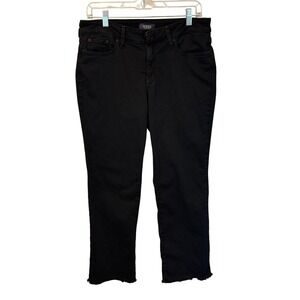 NYDJ Not Your Daughters Jeans Black Sheri Ankle Jeans Raw Hem‎ LiftTuck size 10P